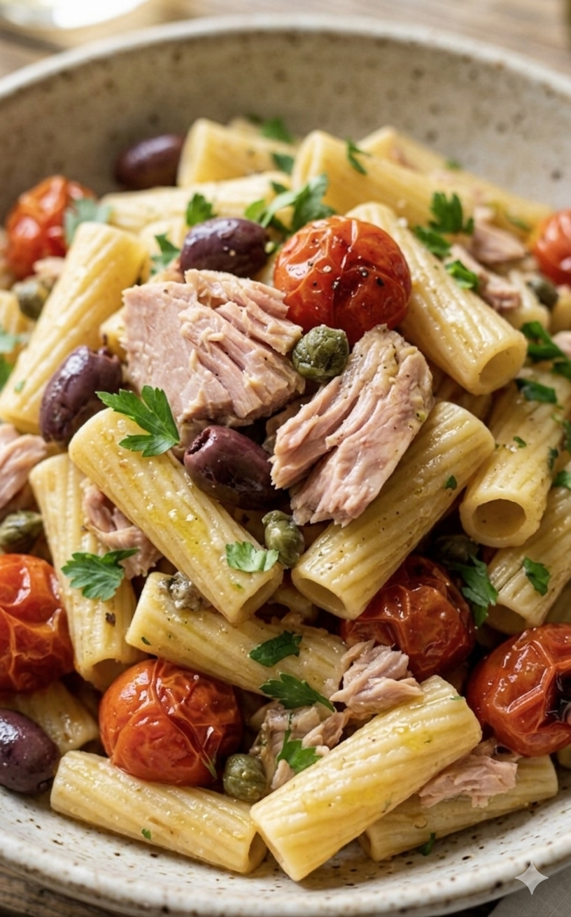 Midweek Lifesaver: The 15-Minute Mediterranean Tuna, Cherry Tomato & Olive&nbsp;Pasta