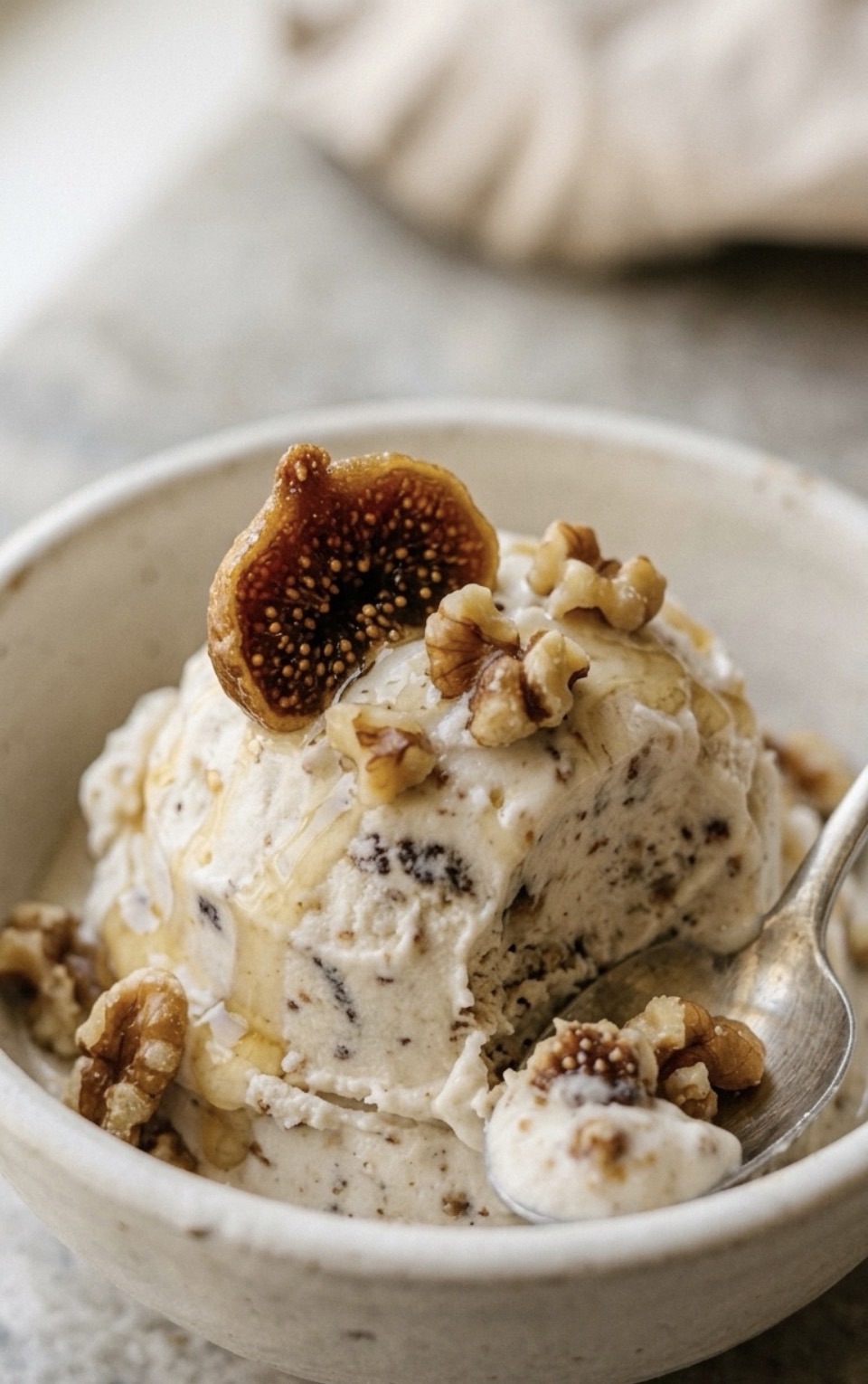 Fig & honey frozen yoghurt ice cream